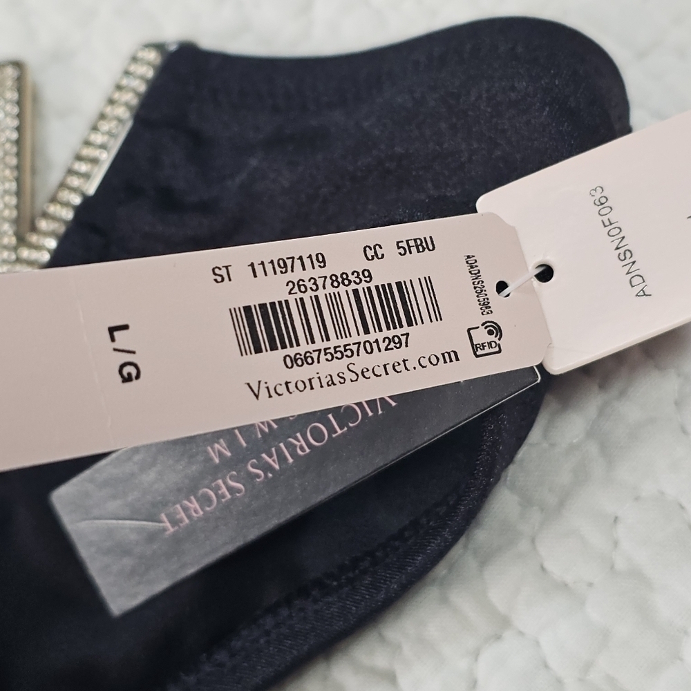 NWT Black Nero V Hardware Swim Bikini Bottom - Picture 8 of 9